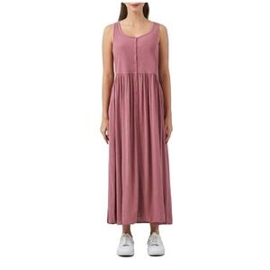 Frye Ladies Women’s Button Front Midi Dress Size L Pockets Mauve Pink New
